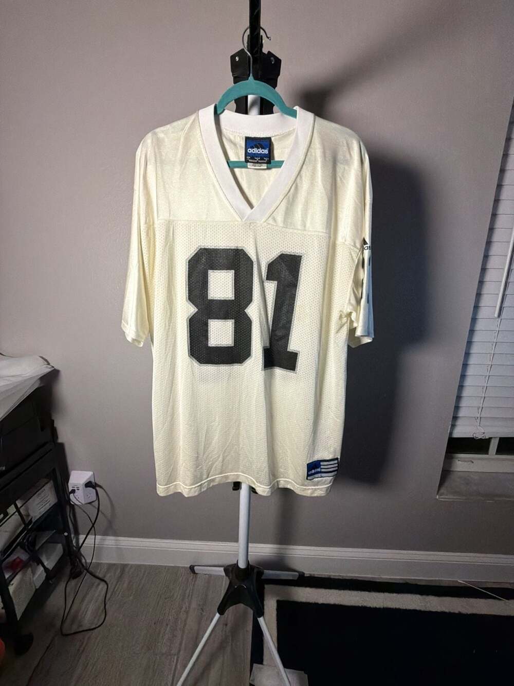 Adidas Tim Brown 81 Oakland Raiders Jersey Size L White Mesh Football Jersey